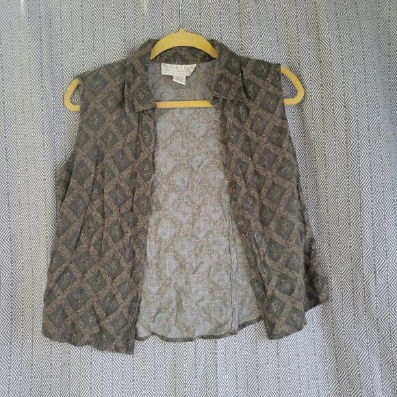 Vintage Norton McNaughton Sleeveless Button Up Size Large - Picture 7 of 9